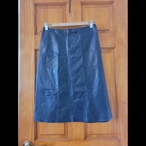 Y2K Banana Republic Black Leather Skirt